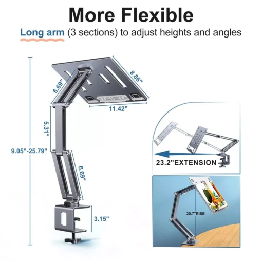 Versatile 360° Rotating Laptop and Tablet Stand - Image 7