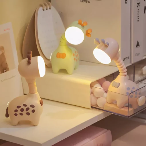 Giraffe-Shaped LED Night Light with Scalable Desk Lamp for Kids & Decor