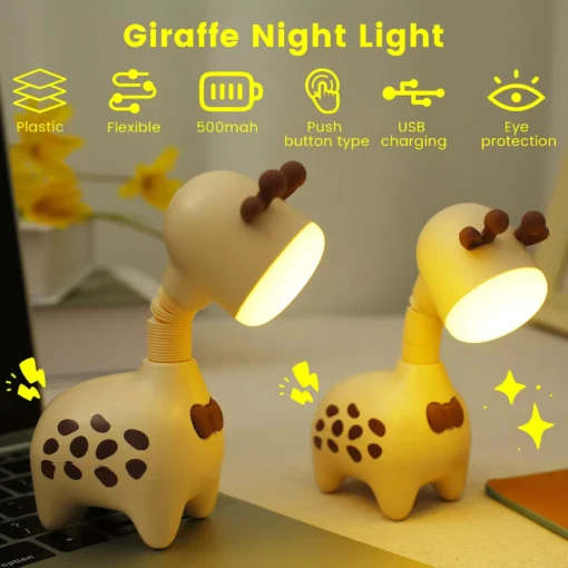 Giraffe-Shaped LED Night Light with Scalable Desk Lamp for Kids & Decor - Image 2