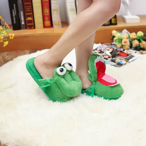 Funny Crocodile Cotton Slippers - Image 3