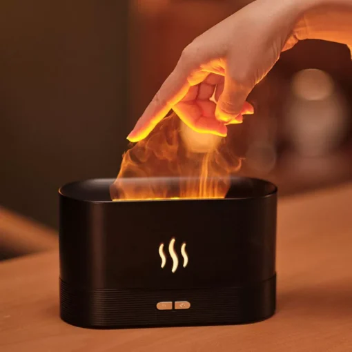 Aroma Diffuser Ultrasonic Cool Mist Maker with LED Flame Effect