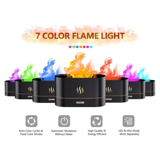 Aroma Diffuser Ultrasonic Cool Mist Maker with LED Flame Effect - Image 3