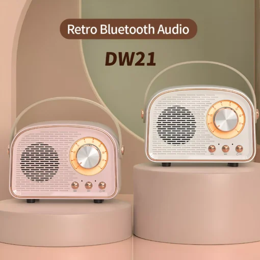 Retro Mini Bluetooth Speaker with FM Radio, Wireless TWS Music Player - Image 4