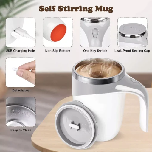 Self-Stirring Magnetic Coffee Mug - Image 3
