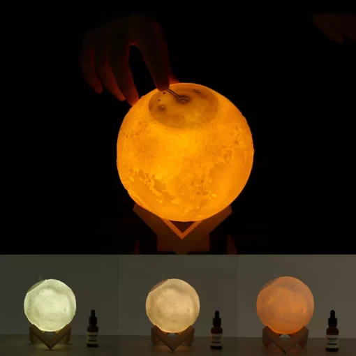 USB Moon Lamp Humidifier & Essential Oil Diffuser - Image 4