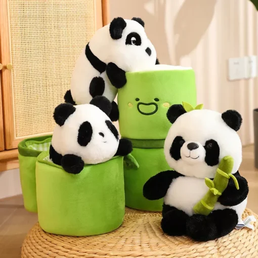 Cute Bamboo Tube Panda Plush Toy - Image 3