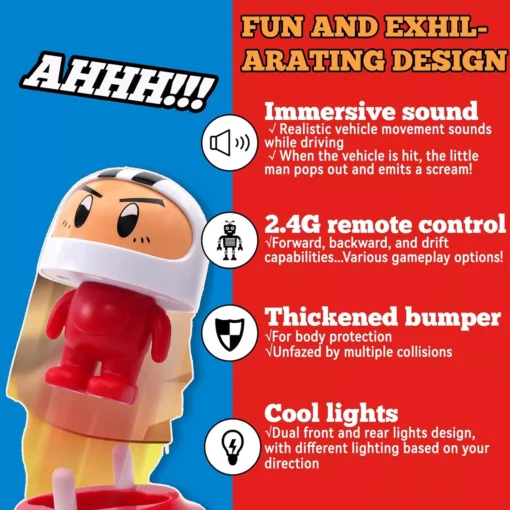 2.4G Remote Control Battle Bumper Car with Pop-up Doll - Image 4