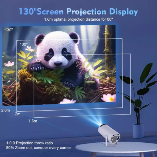 4K Android 11 Mini Projector with Dual WiFi and 260 ANSI Brightness - Image 8