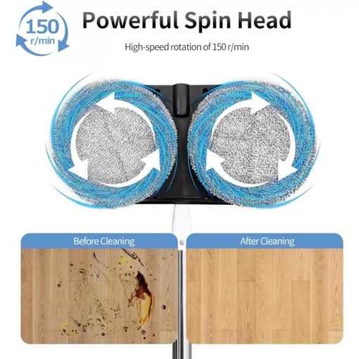 Effortless Cordless Electric Spin Mop with Water Sprayer & LED Headlight - Image 6
