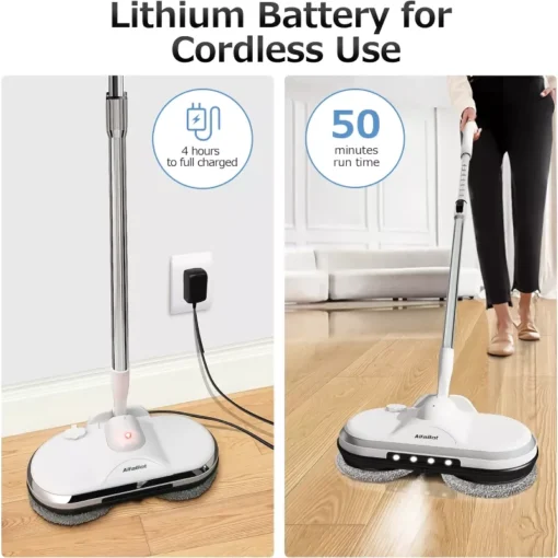 Effortless Cordless Electric Spin Mop with Water Sprayer & LED Headlight - Image 3