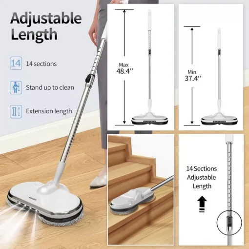 Effortless Cordless Electric Spin Mop with Water Sprayer & LED Headlight - Image 2