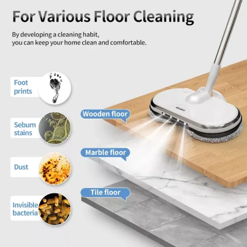 Effortless Cordless Electric Spin Mop with Water Sprayer & LED Headlight - Image 5