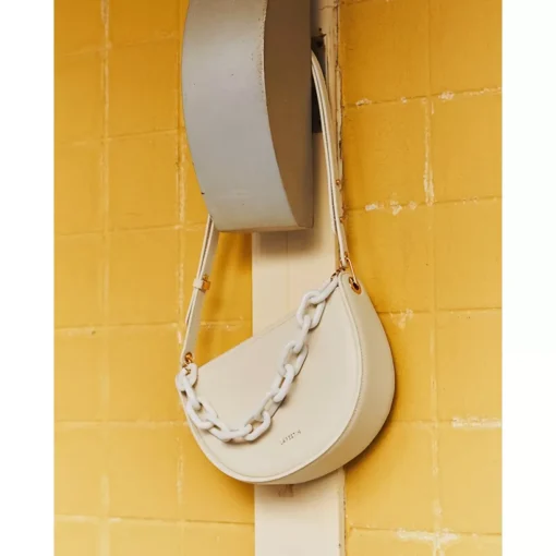 Semi-circle Saddle Leather Crossbody Purse - Image 4