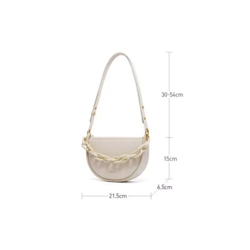 Semi-circle Saddle Leather Crossbody Purse - Image 7