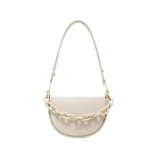 Semi-circle Saddle Leather Crossbody Purse - Image 8