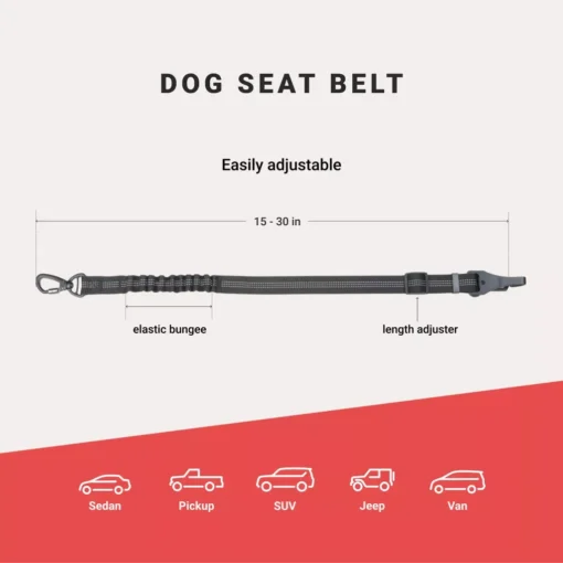 Adjustable Dog Car Seat Belt – Extra Safe & Anti-Shock - Image 2