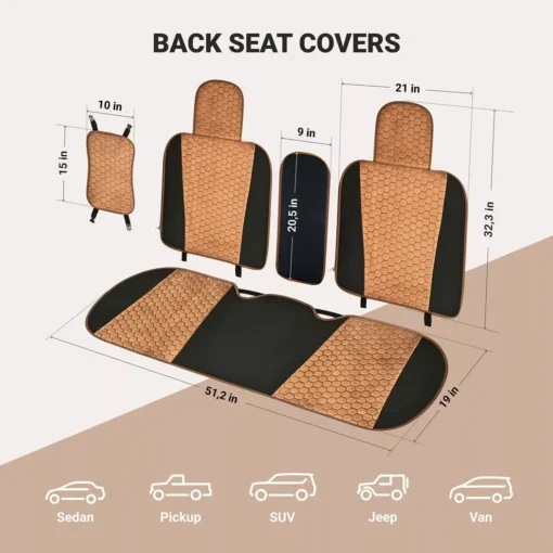 Front & Back Seat Car Seat Covers Set - Image 3