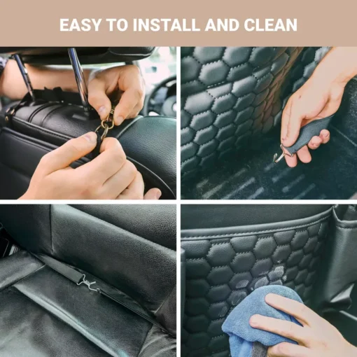 Car Back Of Seat Organizer Black “Hexy” – 7 Pockets + Tablet Pocket - Image 4