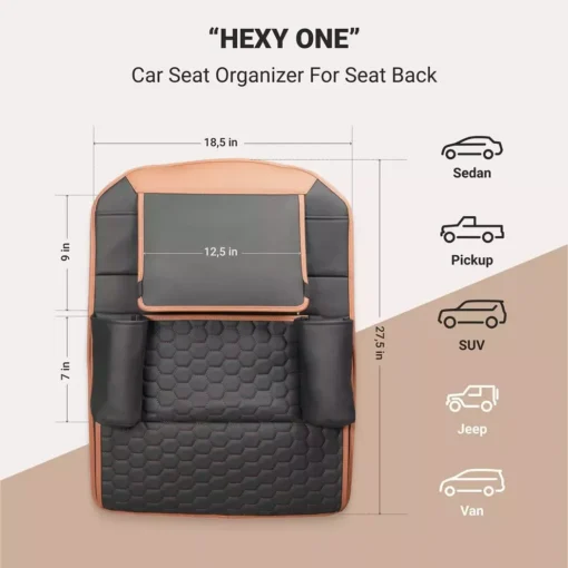 Back of Seat Car Organizer | 7 Pockets + Tablet Pocket - Image 3