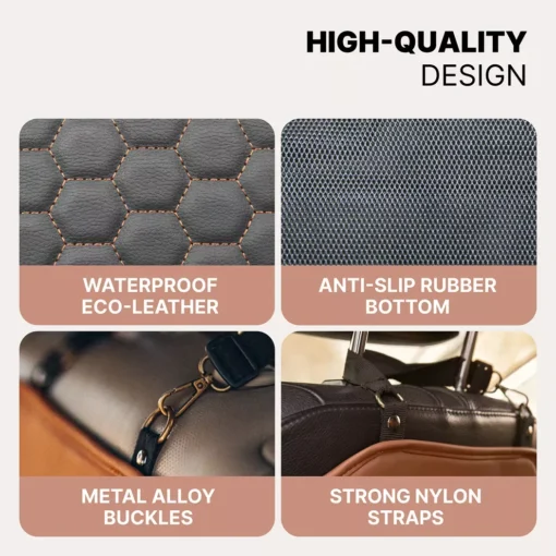 ‘Hexy’ Car Seat Back Protector – Premium Eco Leather Kick Mat - Image 4