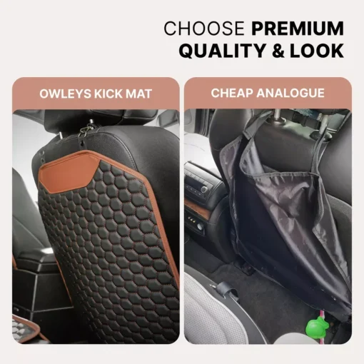 ‘Hexy’ Car Seat Back Protector – Premium Eco Leather Kick Mat - Image 5