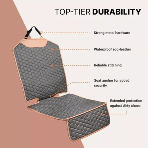 ‘Hexy’ Car Seat Protector Mat – Premium Eco Leather - Image 3