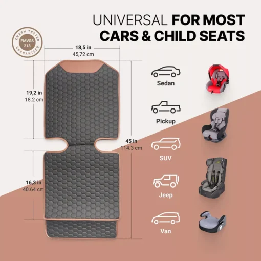 ‘Hexy’ Car Seat Protector Mat – Premium Eco Leather - Image 4