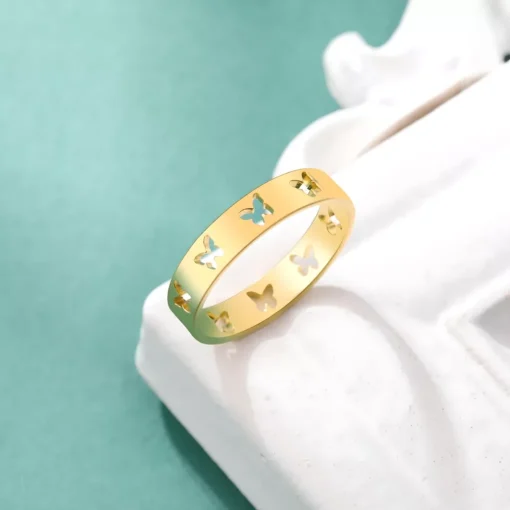 Elegant Hollow Butterfly Ring - Image 4