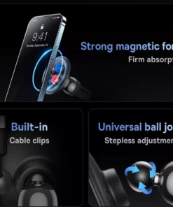 Magnetic 360-Degree Car Phone Holder for Air Vent & Dashboard