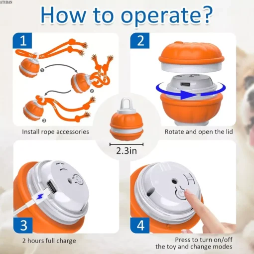 Interactive Motion Activated Dog Ball – Automatic Rolling Toy for Small Dogs - Image 5