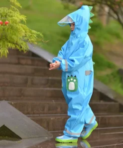 80-145cm Kids Waterproof Raincoat Jumpsuit