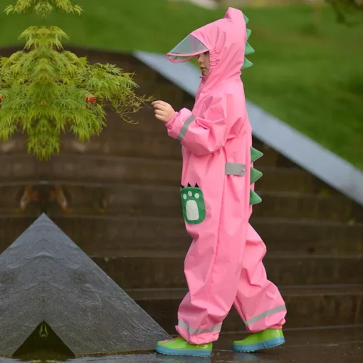 80-145cm Kids Waterproof Raincoat Jumpsuit - Image 5