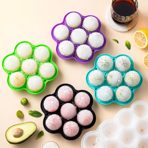 7-Hole Spherical Silicone Ice Mold - Image 6