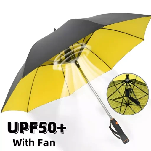 Large Fan Umbrella UPF50+ UV Blocking Parasol - Image 2