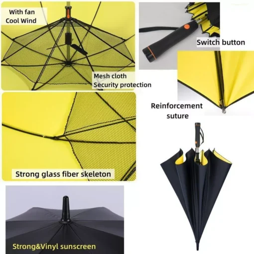 Large Fan Umbrella UPF50+ UV Blocking Parasol - Image 5