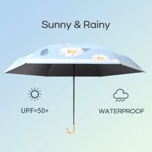 Mini Folding UV Parasol for Rain and Sun - Image 3