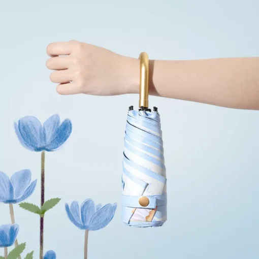 Mini Folding UV Parasol for Rain and Sun - Image 4