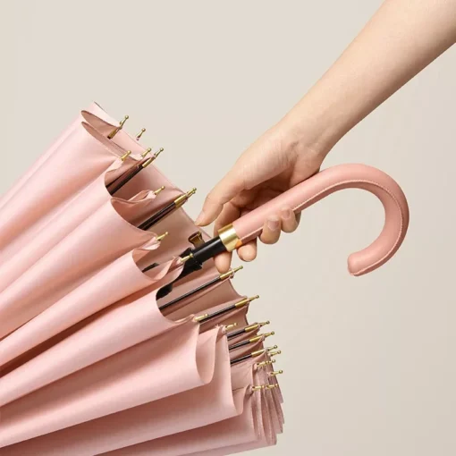 Luxury Windproof 24-Bone Long Handle Rain Umbrella for Women - Image 3