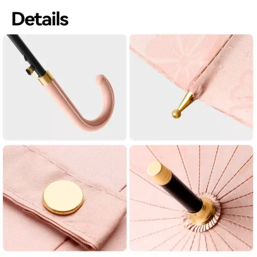 Luxury Windproof 24-Bone Long Handle Rain Umbrella for Women - Image 6