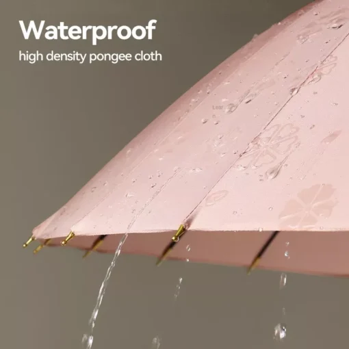 Luxury Windproof 24-Bone Long Handle Rain Umbrella for Women - Image 5