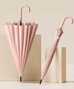 Luxury Windproof 24-Bone Long Handle Rain Umbrella for Women