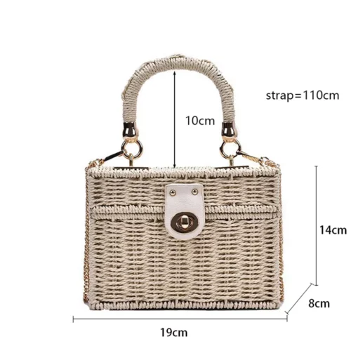 Box Straw Beach Bag - Image 8