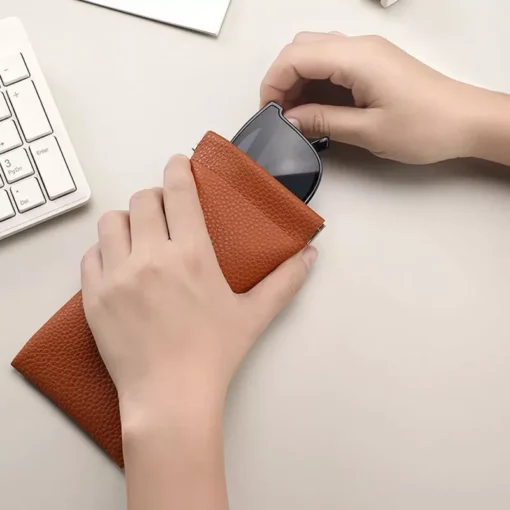 Elegant PU Leather Glasses Case with Automatic Closure - Image 5