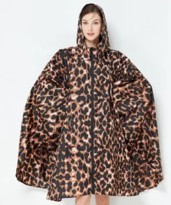 Leopard Print Women’s Waterproof Raincoat