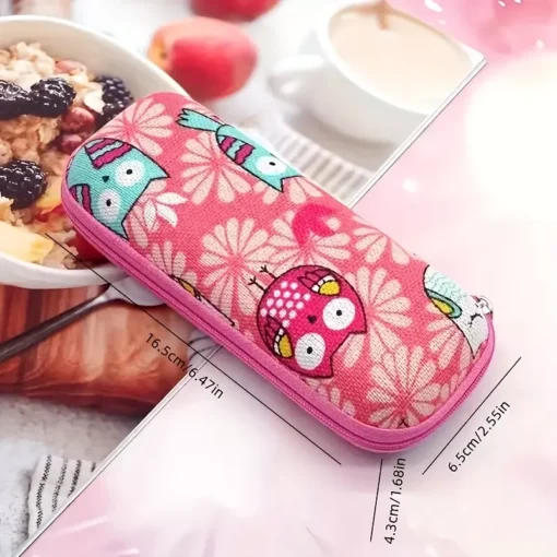 Cartoon-Themed Zippered Eyeglass Case for Kids - Image 7