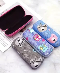 Cartoon-Themed Zippered Eyeglass Case for Kids