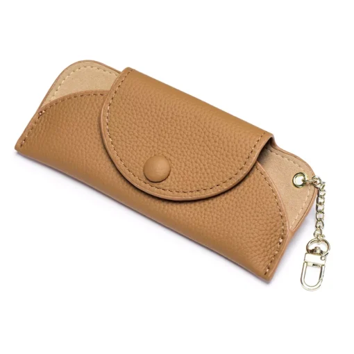 Women’s Luxury Genuine Leather Sunglasses Case with Portable Chain - Image 6