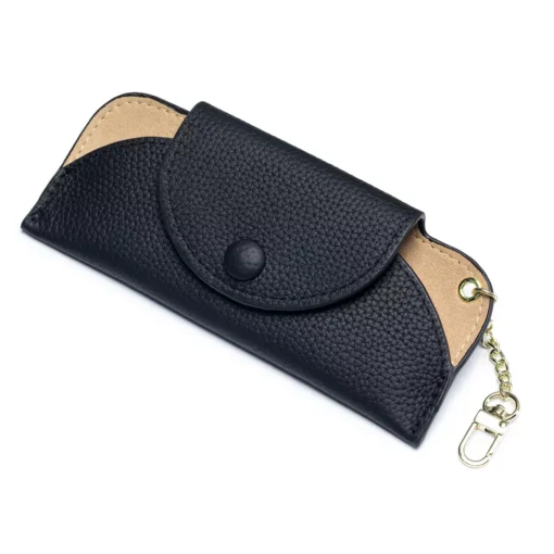 Women’s Luxury Genuine Leather Sunglasses Case with Portable Chain - Image 7