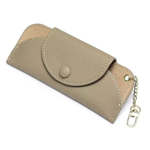 Women’s Luxury Genuine Leather Sunglasses Case with Portable Chain - Image 4