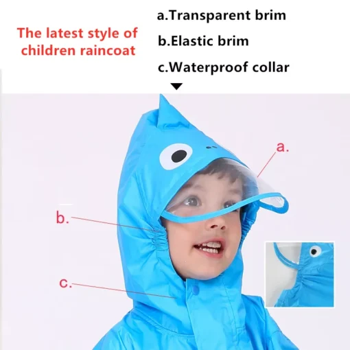 Kids’ Dinosaur-Themed Waterproof Rain Jumpsuit - Image 6
